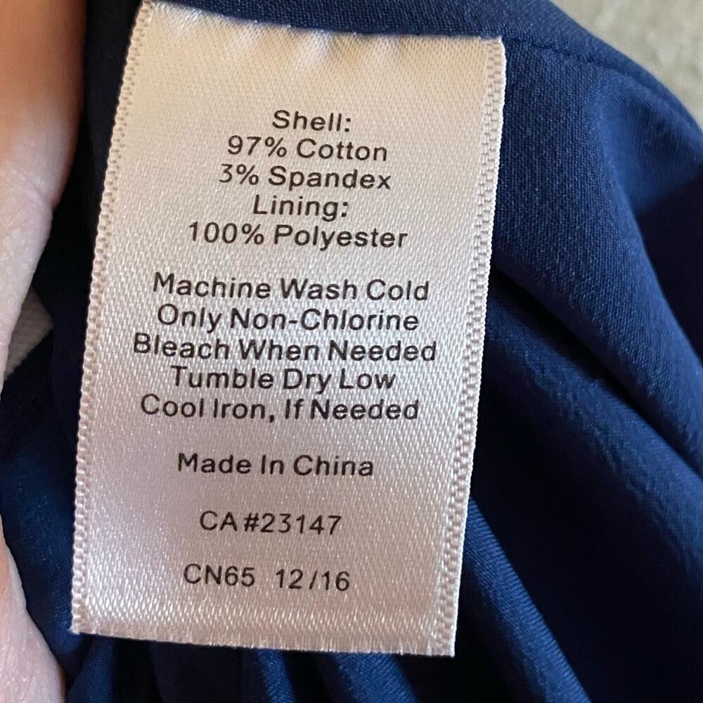 Talbots Blue/White Striped Canvas A-Line Zip Up Back Skirt Size 4 - Picture 5 of 5